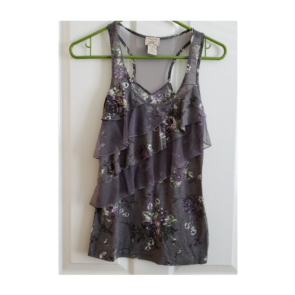 gray flower with mesh top